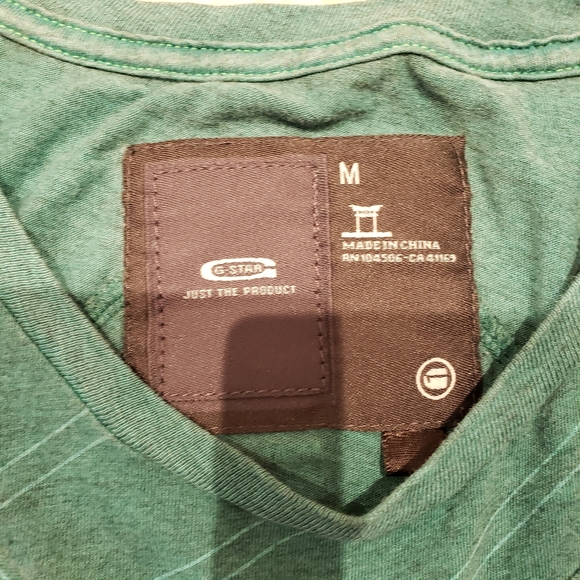Men's G-Star Green Logo T-Shirt - Size Medium - Picture 3 of 5